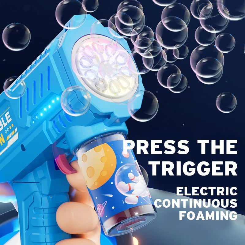 Experience next-level fun with this futuristic Space Bubble Gun!